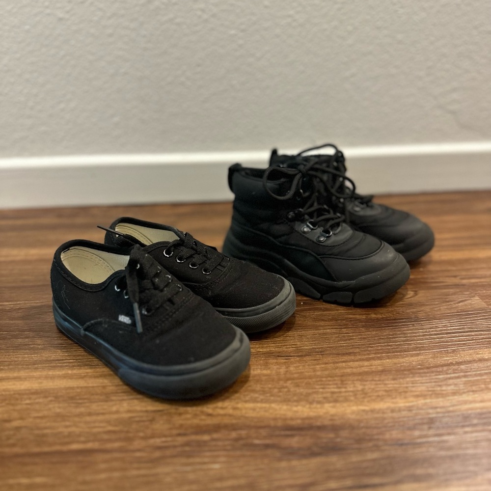 Toddler shoes: Vans size 8.0 , Zara boots size EU 24/US 8